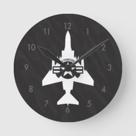 F-4 Phantom II Military Fighter Jet Airplane Runde Wanduhr