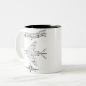 F-4 Phantom II Zweifarbige Tasse (Vorderseite Links)