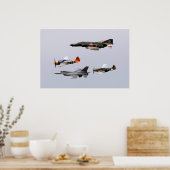 F-4 Phantom, P-47 Thunderbolzen, F-16 Falkenbekämp Poster (Küche)