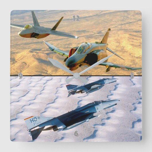 F-4 PHANTOM QUADRATISCHE WANDUHR (Vorderseite)