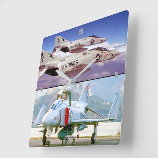 F-4 PHANTOM QUADRATISCHE WANDUHR (Winkel)