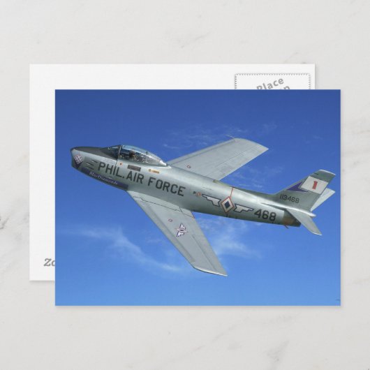 F-86 Saber Jet Postkarte (Vorne/Hinten)