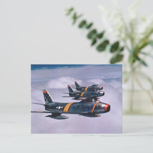F-86 Sabers Postkarte (Stehend Vorderseite)