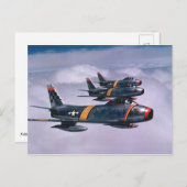 F-86 Sabers Postkarte (Vorne/Hinten)