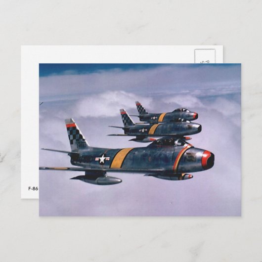 F-86 Sabers Postkarte (Vorne/Hinten)