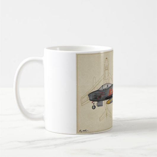 F-86 SABRE Jet-Kaffee-Tasse Kaffeetasse (Links)