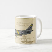 F-86 SABRE Jet-Kaffee-Tasse Kaffeetasse (VorderseiteRechts)