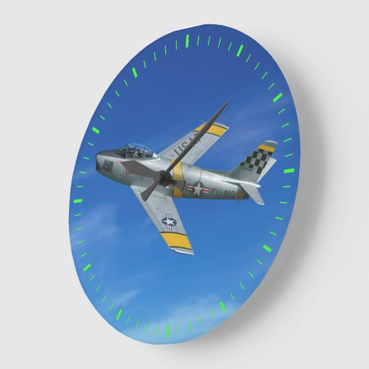 F-86F Beautious Butch Große Wanduhr (Winkel)