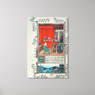 f.93v Die Geburt von Johannes dem Täufer und der T Leinwanddruck