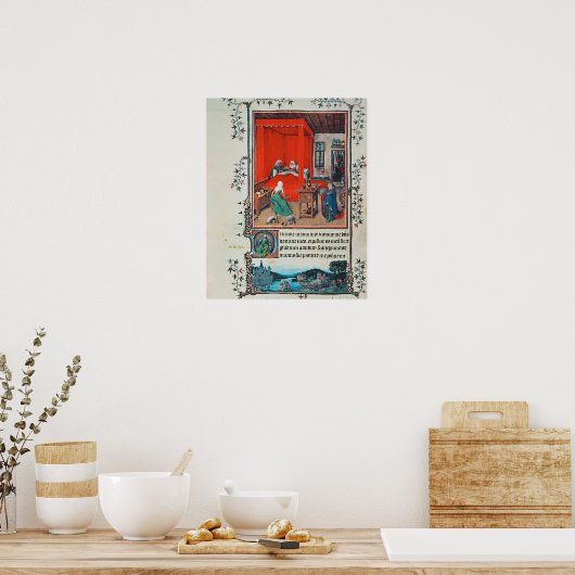 f.93v Die Geburt von Johannes dem Täufer und der T Poster (Küche)