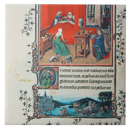 f.93v die Geburt von Johannes der Täufer und von Fliese (Vorderseite)