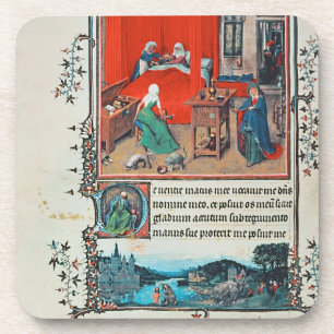 f.93v die Geburt von Johannes der Täufer und von Getränkeuntersetzer