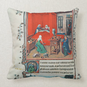 f.93v die Geburt von Johannes der Täufer und von Kissen