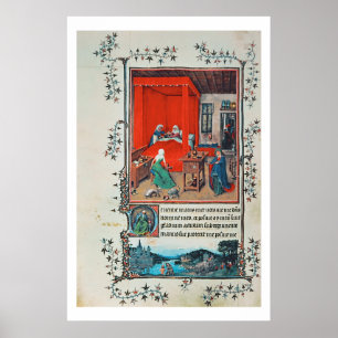 f.93v die Geburt von Johannes der Täufer und von Poster