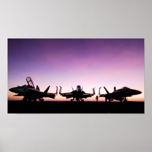 F/A 18 Hornet bei Sunset Poster (Vorne)