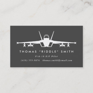 F/A-18-Pilot mit entsprechendem Muster Visitenkarte