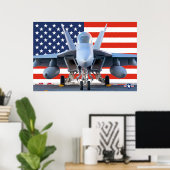 F/A-18 SUPER HORNET US FLAG POSTER (Heimbüro)