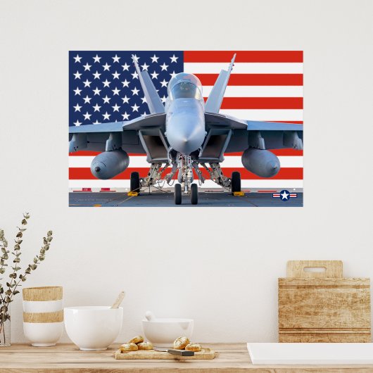 F/A-18 SUPER HORNET US FLAG POSTER (Küche)