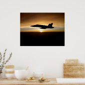 F/A-18C bei Sonnenuntergang Poster (Küche)
