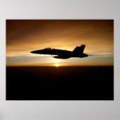 F/A-18C bei Sonnenuntergang Poster (Vorne)
