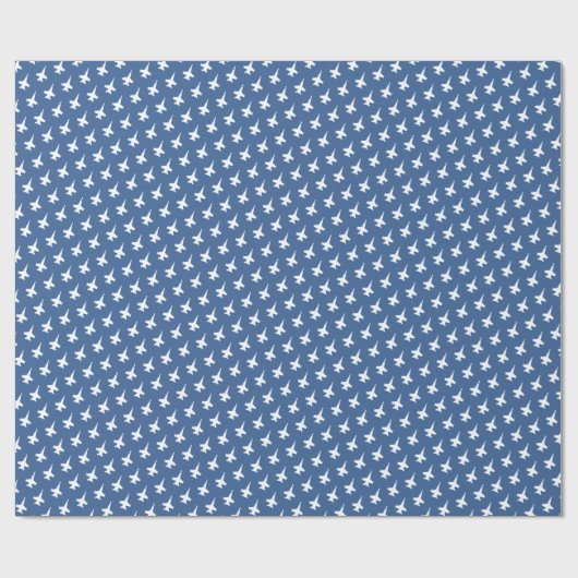 F/A-18C Hornet Fighter Jet Pattern auf Blau Geschenkpapier (Flach)