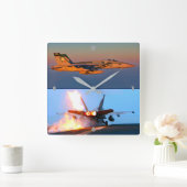 F/A-18C HORNET-NAFTBURNER QUADRATISCHE WANDUHR (Zuhause)