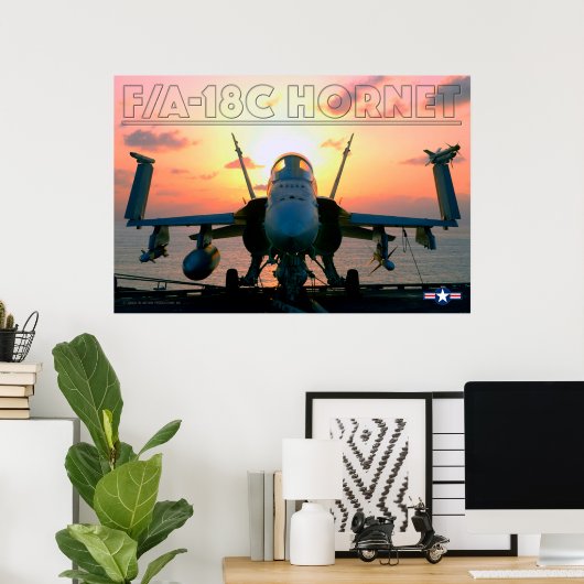 F/A-18C HORNET SUNSET POSTER (Heimbüro)