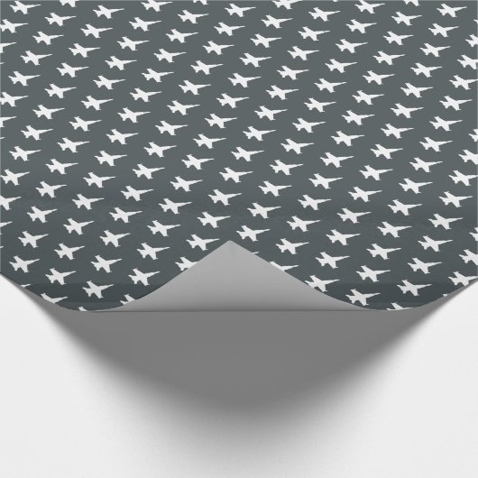 F/A-18C Hornissen-Kampfflugzeug-Muster auf Grau Geschenkpapier (Ecke)
