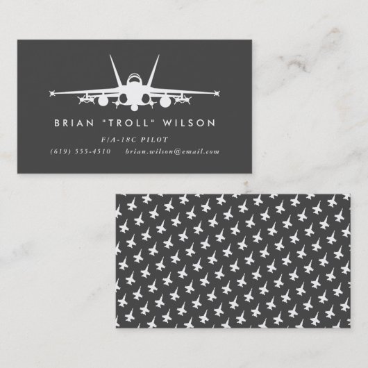 F/A-18C Kampfflugzeug-Pilot mit entsprechendem Mus Visitenkarte (Vorne/Hinten)