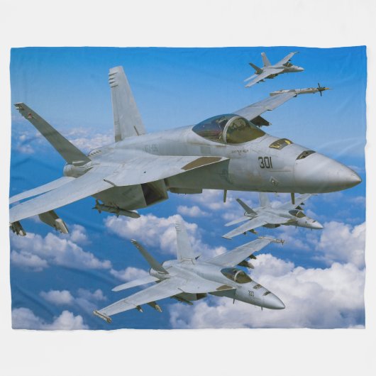F/A-18E SUPER HORNET FLEECEDECKE (Vorderseite (Horizontal))