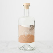 F - Anfangsbuchstabe F Abstraktes Design Alkoholflaschenetikett (Vorderseite)