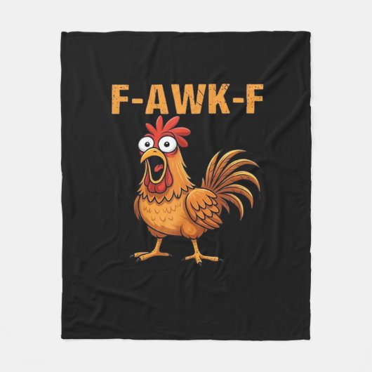 F-Awk-F Huhn F-Caw-F Hahn Lustiger Humor Meme Fleecedecke (Vorderseite)