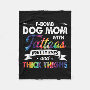 F-Bomb Hunde Mama mit Tattoos Hübsche Augen und di Fleecedecke