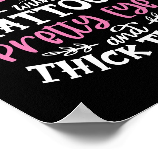 F Bomb-Mama mit Tätowierungen Hübsche Augen und Di Poster (Ecke)