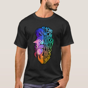 F Bomb Mama mit Tattoos Hübsch Augen Muttertag m T-Shirt