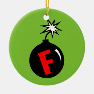 F-Bombe Baum-Verzierung Keramik Ornament