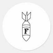 F Bombe Runder Aufkleber (Vorderseite)