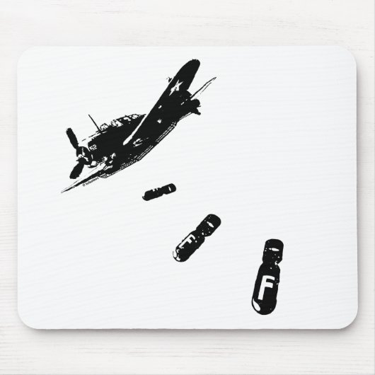 F-Bombe Taucher (Schwarzes) Mousepad (Vorne)