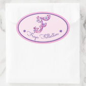 F-Brief-Monogramm-Sondermädchen Name Rosa Aufklebe Ovaler Aufkleber (Tasche)