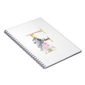 F-Buchstaben personalisierte Bezeichnung Monogramm Notizblock (Rechte Seite)