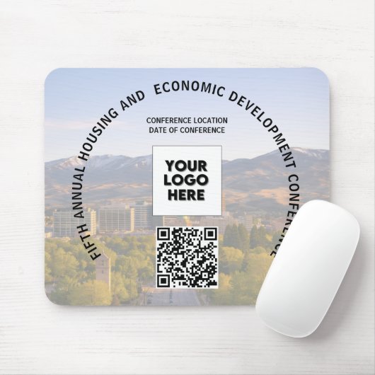 F+Business Conference Replace Photo Logo QR Code  Mousepad (Mit Mouse)