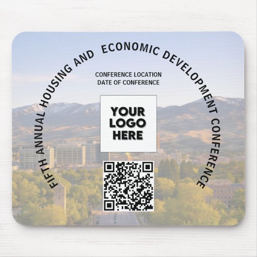 F+Business Conference Replace Photo Logo QR Code  Mousepad (Vorne)