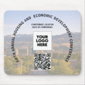 F+Business Konferenz Ersetze Foto Logo QR Code Mousepad (Vorne)