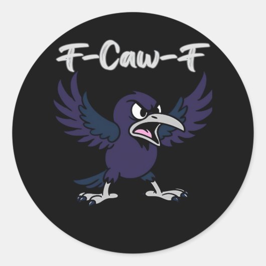 F-Caw-F Aesthetic Graphic Runder Aufkleber (Vorderseite)