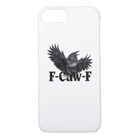 F-Caw-F Angry Raven Art Print Gothic Crow Illustra Case-Mate iPhone Hülle (Rückseite)