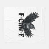 F-Caw-F Angry Raven Art Print Gothic Crow Illustra Fleecedecke (Vorderseite (Horizontal))