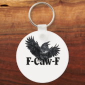 F-Caw-F Angry Raven Art Print Gothic Crow Illustra Schlüsselanhänger (Vorderseite)