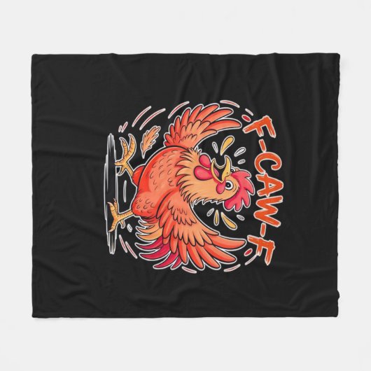 F-Caw-F Attitude Classic Retro Style Fleecedecke (Vorderseite (Horizontal))