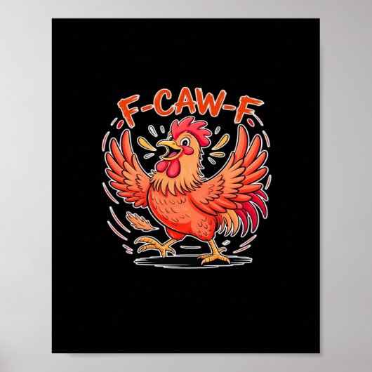 F-Caw-F Attitude Klassischer Retro-Stil Poster (Vorne)