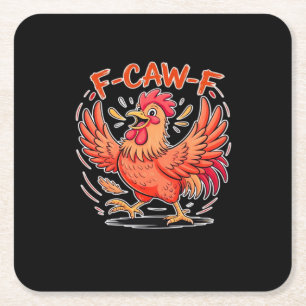 F-Caw-F Attitude Klassischer Retro-Stil Rechteckiger Pappuntersetzer